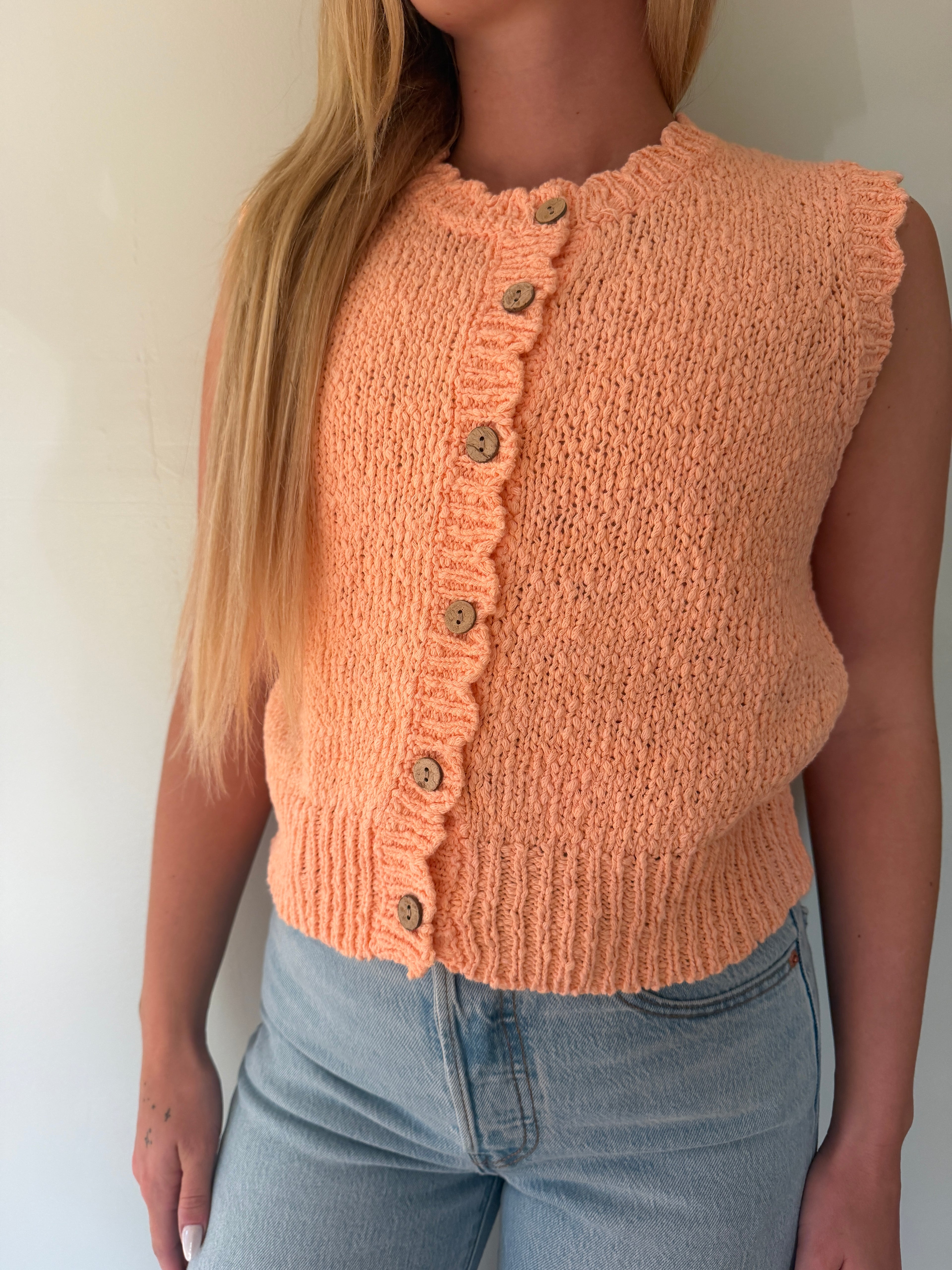 Peach Tea Buttoned Top